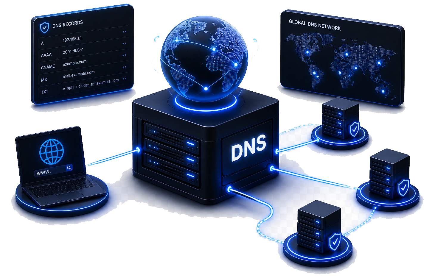Illustration representing hosted authoritative DNS